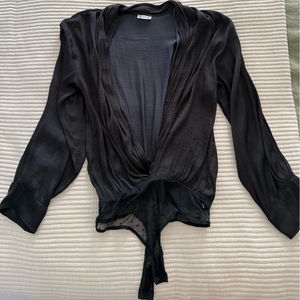 Free People Black bodysuit